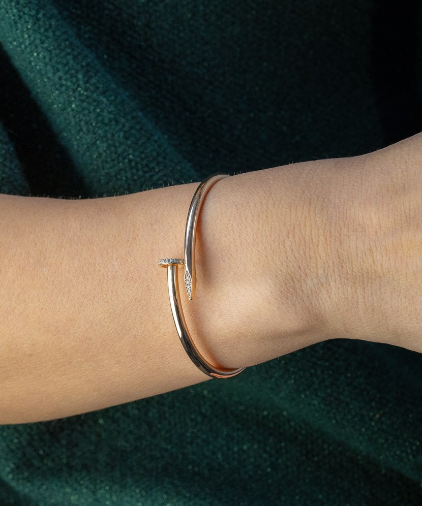 Jäik kullast käevõru tsirkoonidega - Kullast käeketid - Goldinga