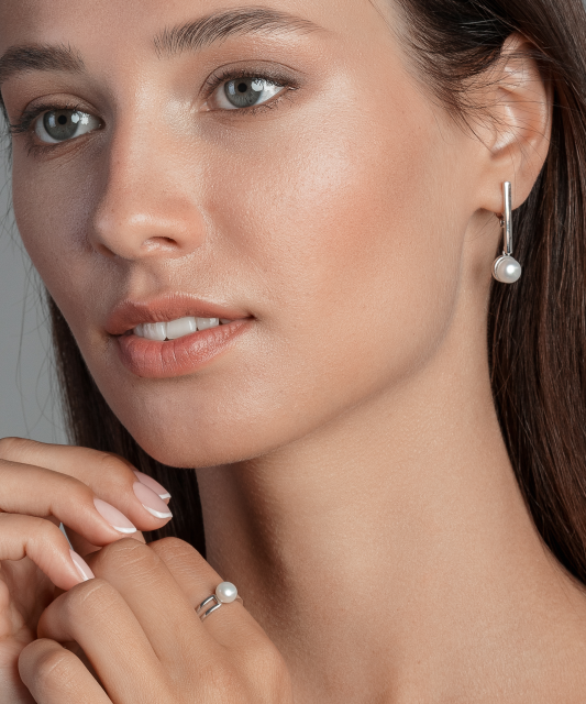 Sidabriniai auskarai Su Perlais - Auskarai su perlais - Goldinga