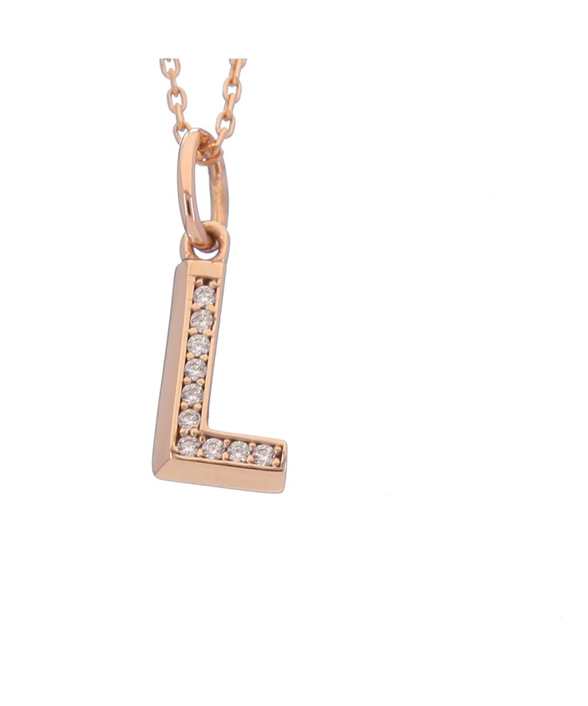 Kuldripats tsirkoonidega täht L - Kullast ripatsid - Goldinga