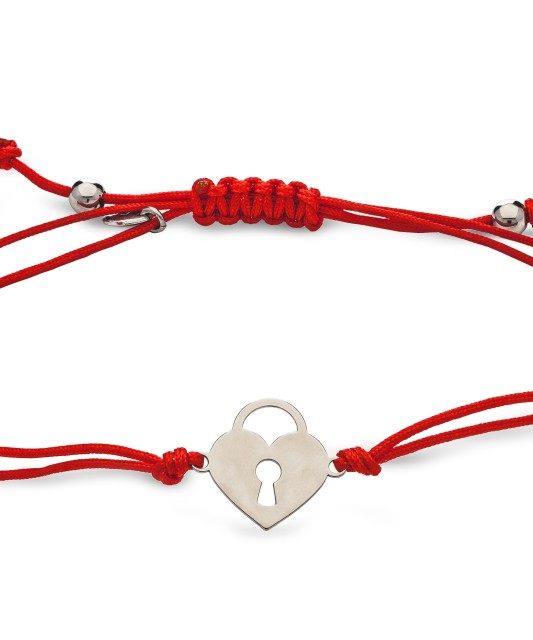 Punasest lõngast käevõru hõberipatsiga - Hõbedaga keermestatud käevõrud - Goldinga