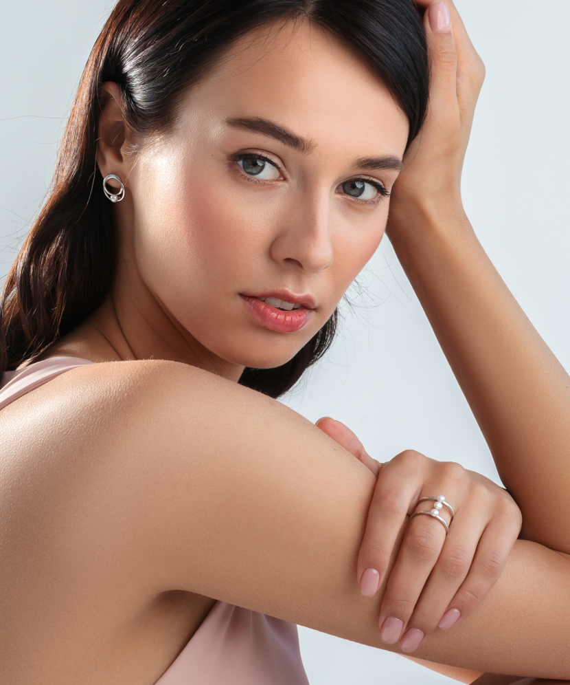 Серьги из серебра с жемчугом