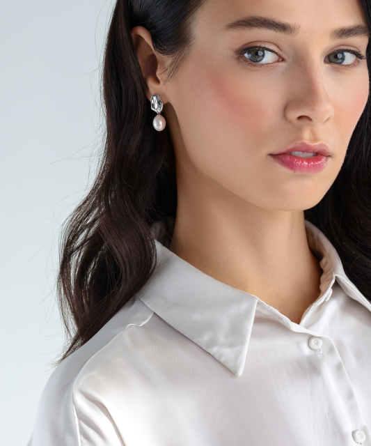 Hõbekõrvarõngad pärlite - Pärliga kõrvarõngad - Goldinga