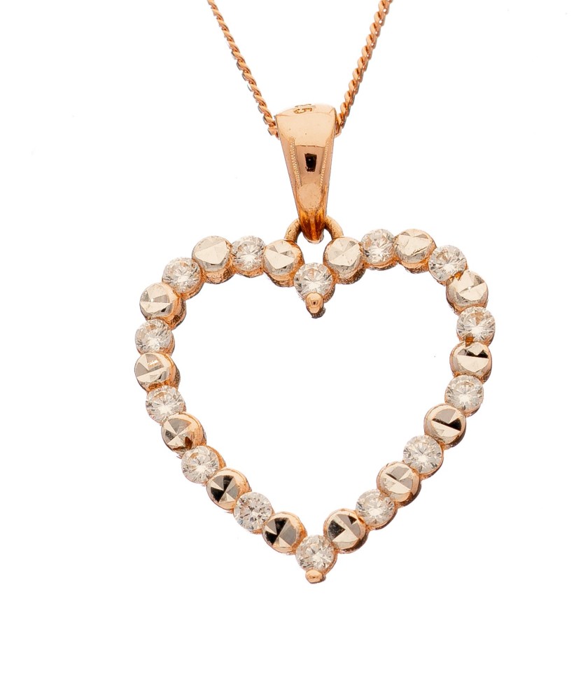 Auksinis pakabukas su cirkoniais "Širdelė" - Auksiniai pakabukai - Goldinga