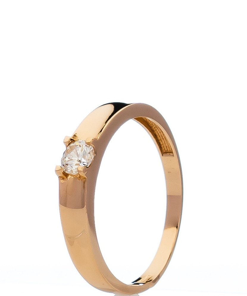 Auksinis žiedas su cirkoniu - Auksiniai žiedai - Goldinga