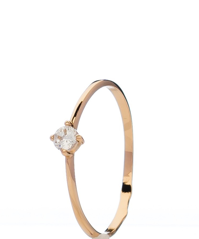 Auksinis žiedas su cirkoniu - Auksiniai žiedai - Goldinga