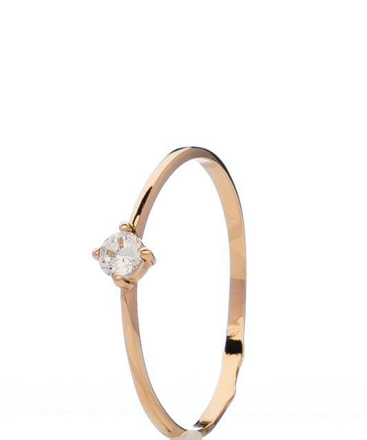 Auksinis žiedas su cirkoniu - Auksiniai žiedai - Goldinga