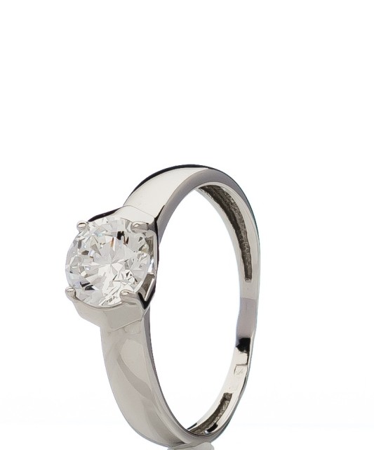 Valgest kullast sõrmus kristalliga - Kuldsõrmused - Goldinga