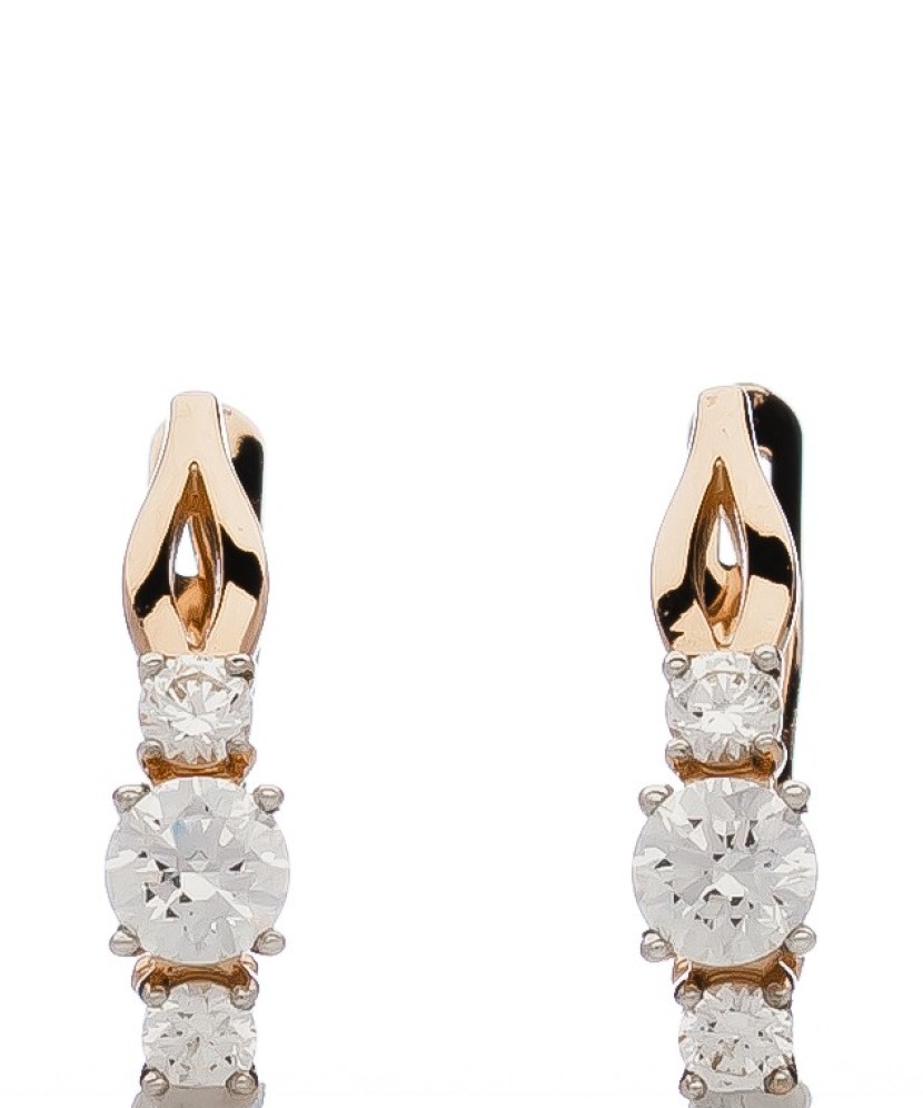 Auksiniai auskarai su cirkoniais - Auksiniai auskarai - Goldinga