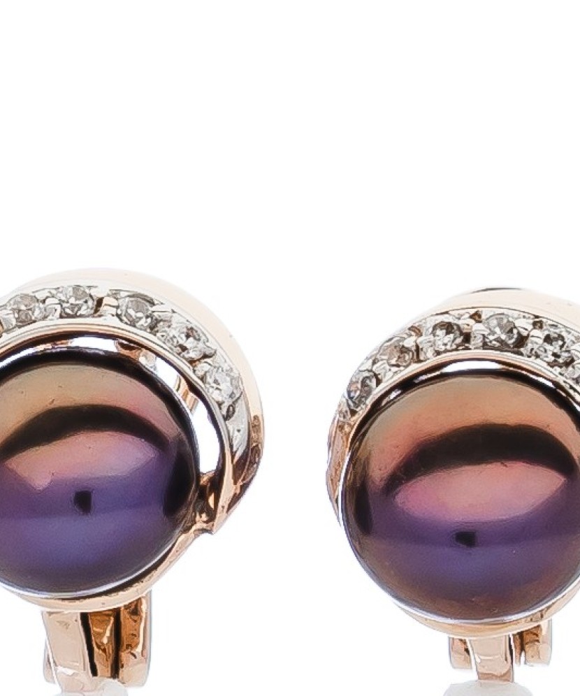 Kuldkõrvarõngad pärli ja tsirkoonidega - Pärliga kõrvarõngad - Goldinga