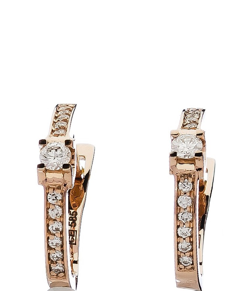 Auksiniai auskarai su briliantais - Auksiniai auskarai - Goldinga