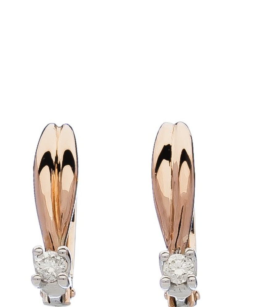 Auksiniai auskarai su briliantu - Auksiniai auskarai - Goldinga