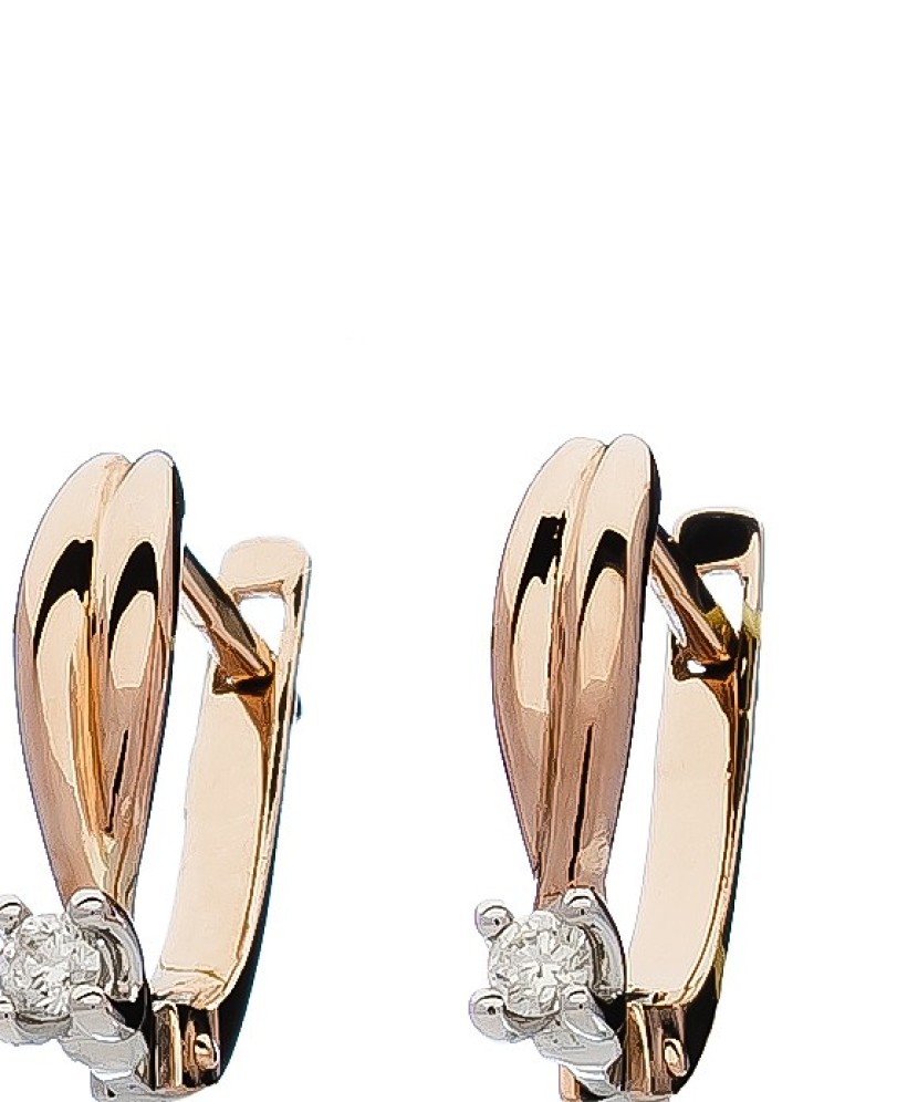 Auksiniai auskarai su briliantu - Auksiniai auskarai - Goldinga