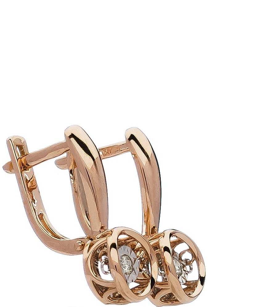 Auksiniai auskarai su briliantu - Auksiniai auskarai - Goldinga