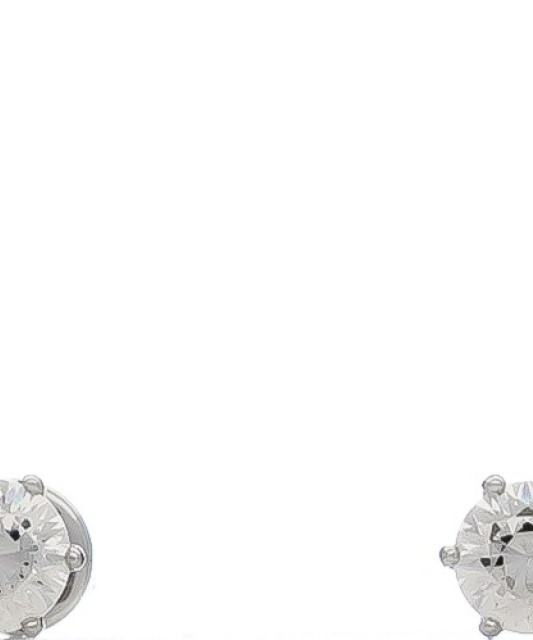 Balto aukso auskarai su cirkoniu - Auksiniai auskarai - Goldinga