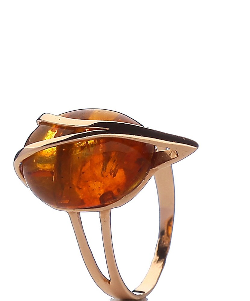 Auksinis žiedas su gintaru - Auksiniai žiedai - Goldinga