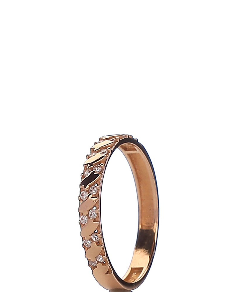 Auksinis žiedas su cirkoniais - Auksiniai žiedai - Goldinga