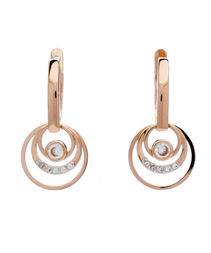 Auksiniai auskarai su cirkoniais - Auksiniai auskarai - Goldinga