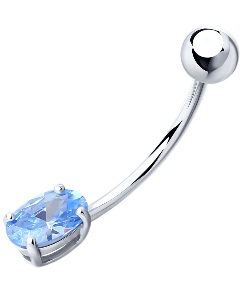 Hõbedast nabarõngas tsirkooniga - Nabarõngad - Goldinga