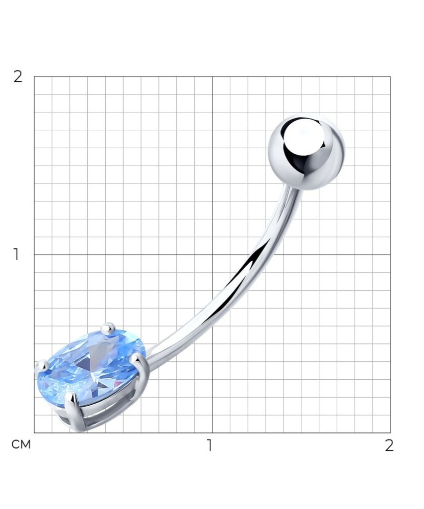 Hõbedast nabarõngas tsirkooniga - Nabarõngad - Goldinga