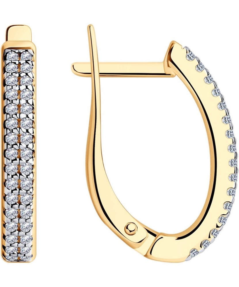 Kullatud Hõbekõrvarõngad tsirkoonidega - Hõbekõrvarõngad - Goldinga