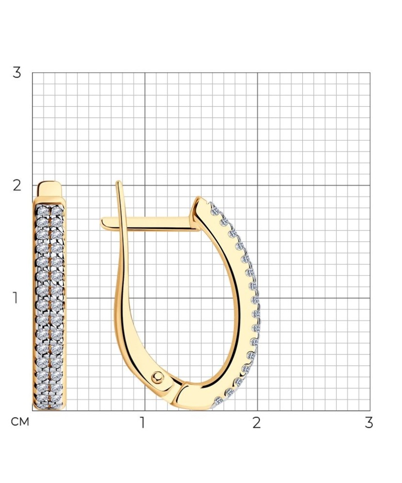 Paauksuoti sidabriniai auskarai su cirkoniais Goldinga S93021183
