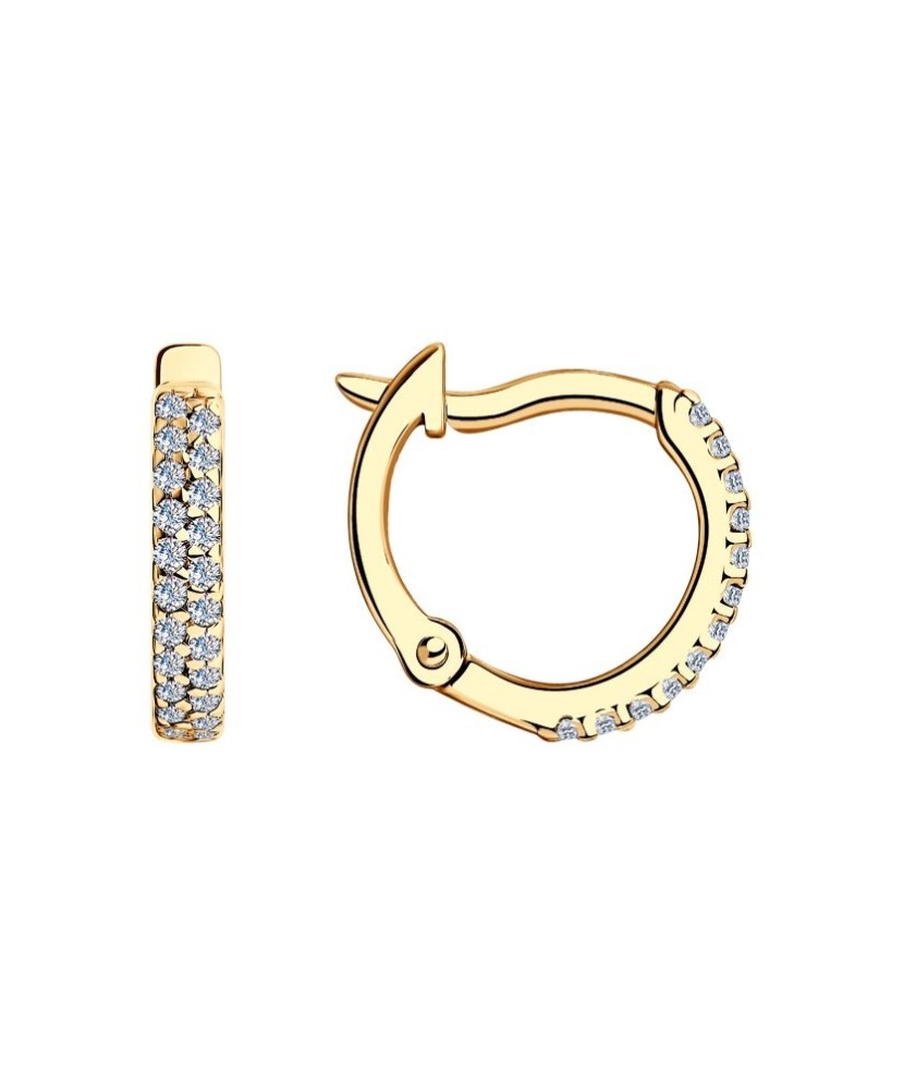 Kullatud Hõbekõrvarõngad tsirkoonidega - Hõbekõrvarõngad - Goldinga