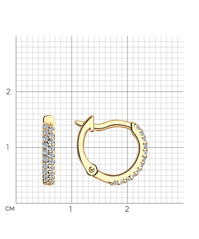 Paauksuoti sidabriniai auskarai su cirkoniais Goldinga S93021145