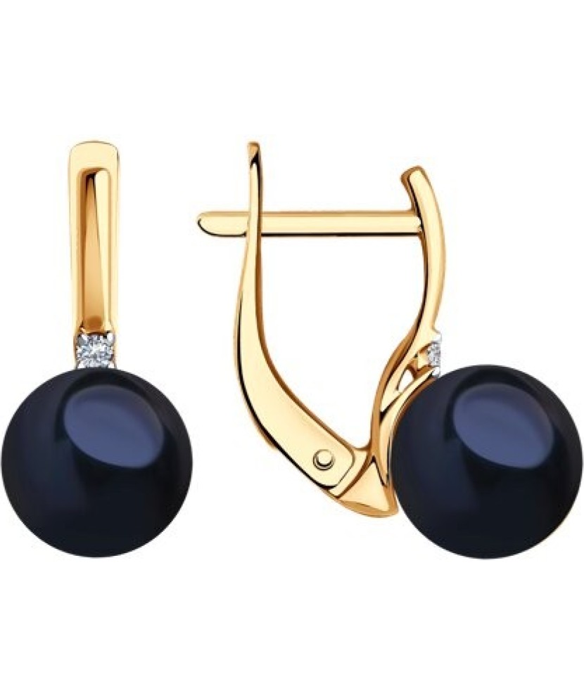 Kullatud Hõbekõrvarõngad pärlite ja tsirkoonidega - Hõbekõrvarõngad - Goldinga