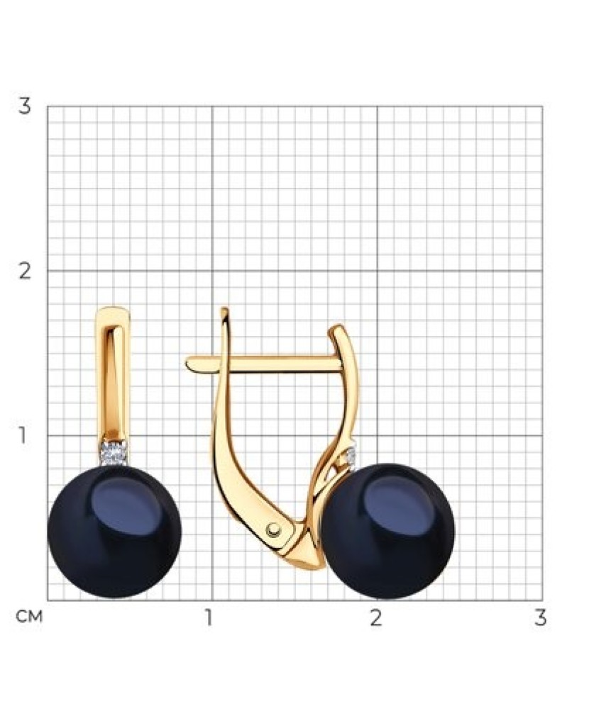 Kullatud Hõbekõrvarõngad pärlite ja tsirkoonidega - Hõbekõrvarõngad - Goldinga