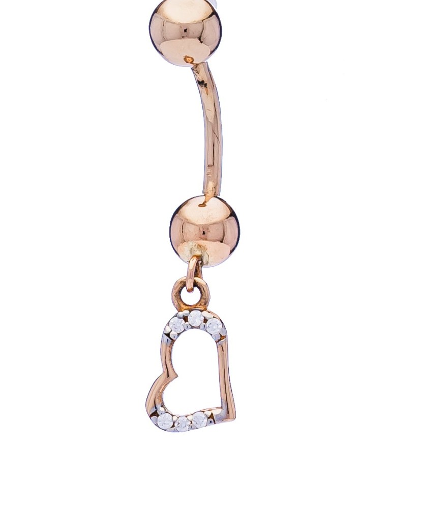 Auksinis auskaras į bambą su cirkoniais - Auskarai į bambą - Goldinga