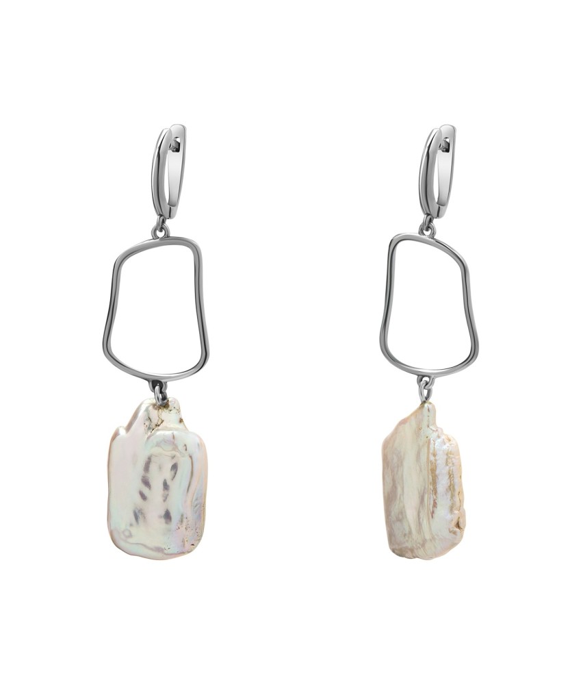 Sidabriniai auskarai su perlu - Auskarai su perlais - Goldinga