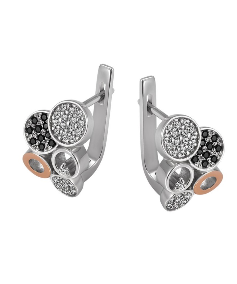 Hõbekõrvarõngad tsirkoonidega kullatud - Hõbekõrvarõngad - Goldinga