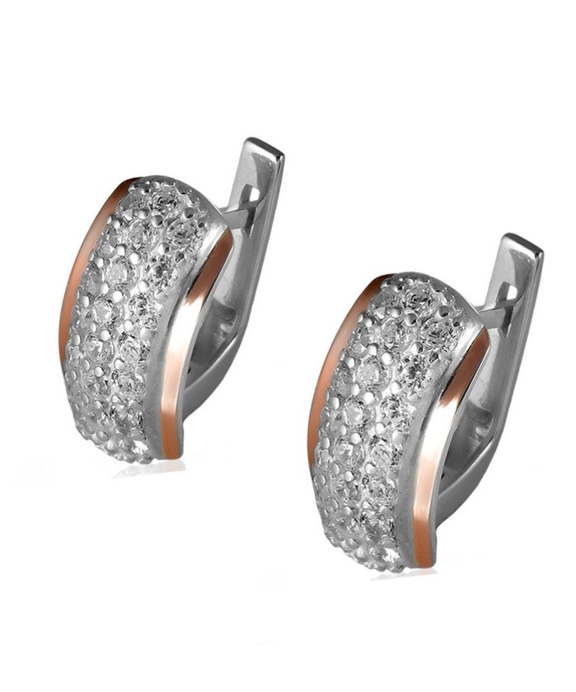 Hõbekõrvarõngad tsirkoonidega kullatud - Hõbekõrvarõngad - Goldinga