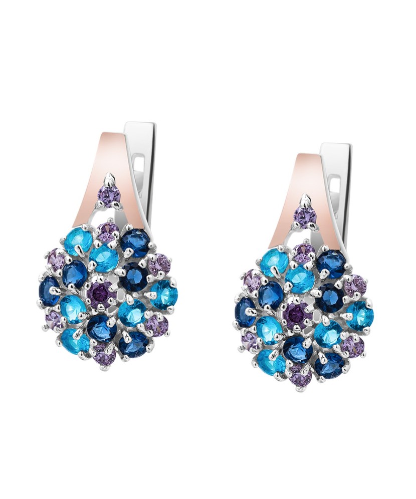 Hõbekõrvarõngad tsirkoonidega kullatud - Hõbekõrvarõngad - Goldinga