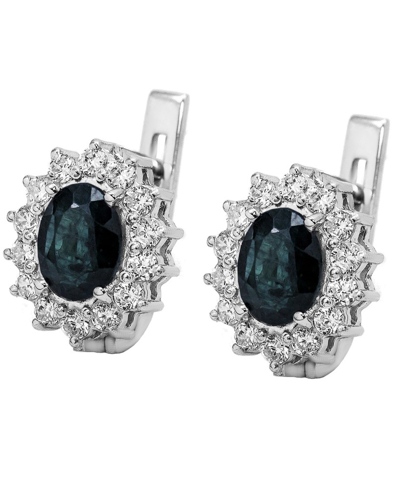 Hõbekõrvarõngad safiiriga - Hõbekõrvarõngad - Goldinga