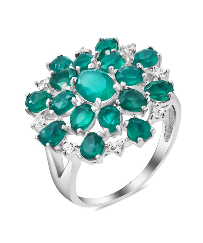 Hõbesõrmus agaatide ja tsirkoonidega - Hõbesõrmused - Goldinga