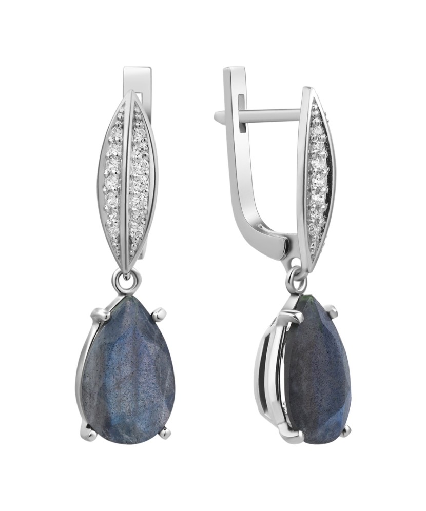 Hõbekõrvarõngad labradoriidi ja tsirkoonidega - Hõbekõrvarõngad - Goldinga