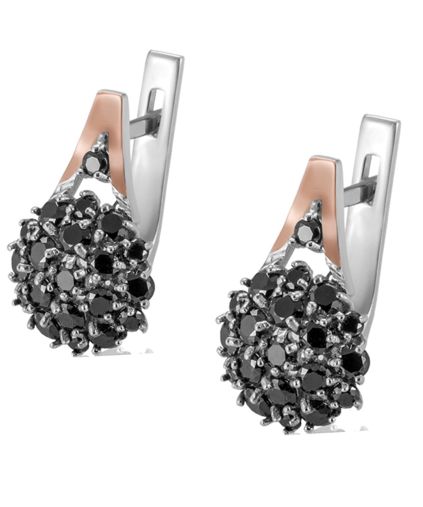 Hõbekõrvarõngad tsirkoonidega kullatud - Hõbekõrvarõngad - Goldinga