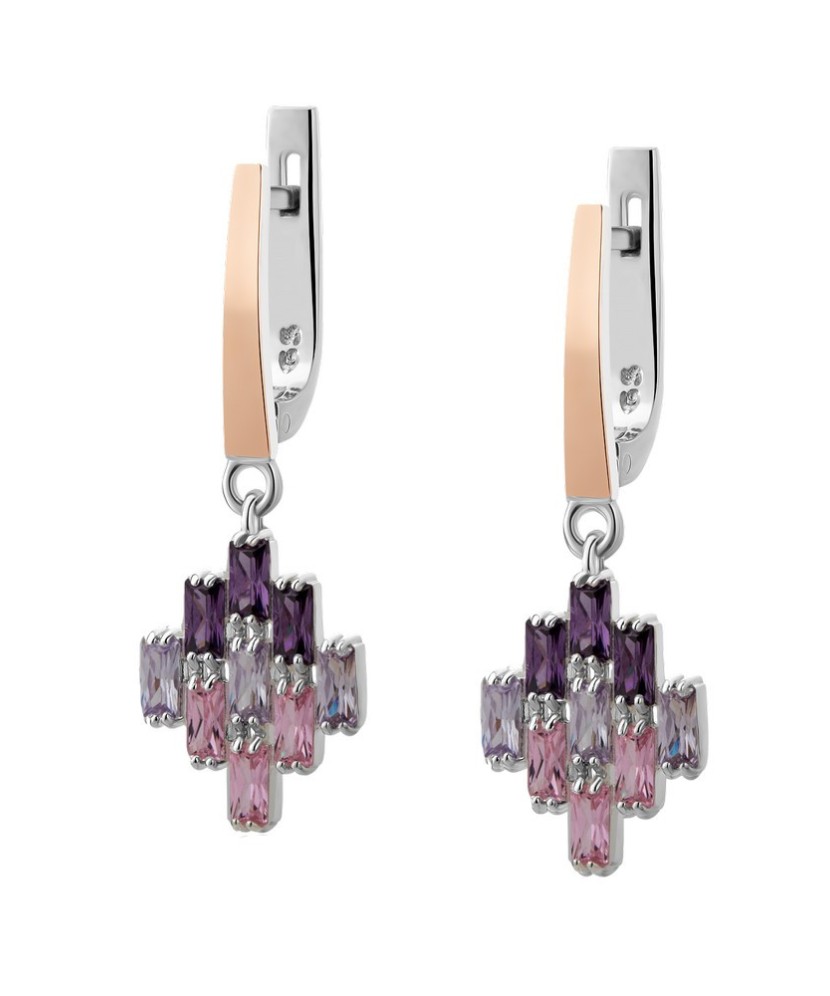 Hõbekõrvarõngad tsirkoonidega kullatud - Hõbekõrvarõngad - Goldinga