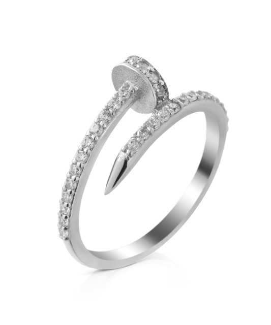 Sidabrinis žiedas su cirkoniais - Sidabriniai žiedai - Goldinga