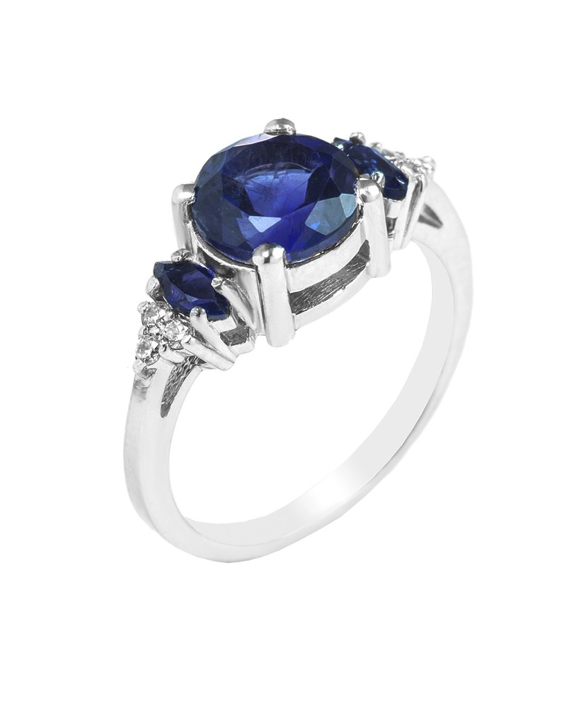 Hõbesõrmus safiiride ja tsirkoonidega - Kuldsõrmused kalliskividega - Goldinga