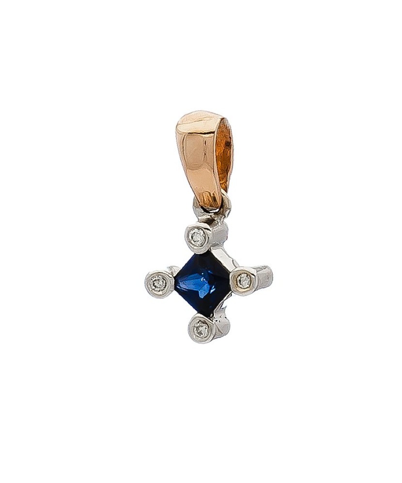 Kuldripats safiiri ja briljantidega - Vääriskiviga ripatsid - Goldinga