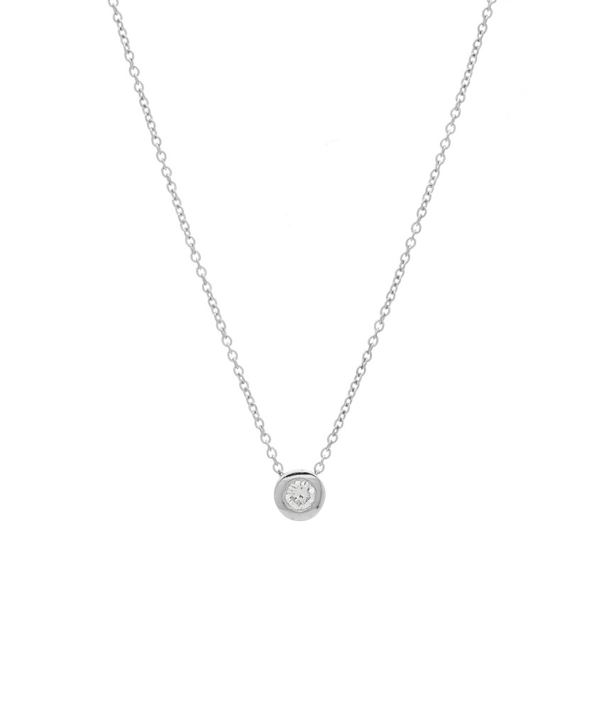 Valgest kullast kett tsirkoonist ripatsiga - Kuldketid ripatsidega - Goldinga