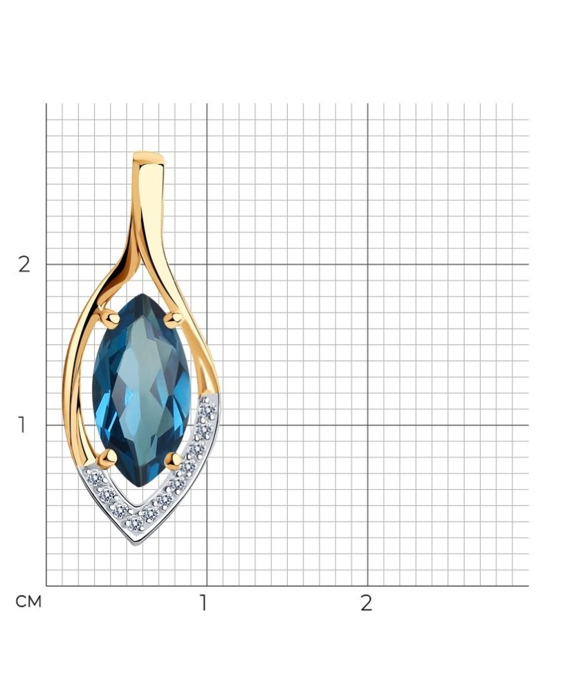 Kuldripats topaasi ja tsirkoonidega - Kullast ripatsid - Goldinga