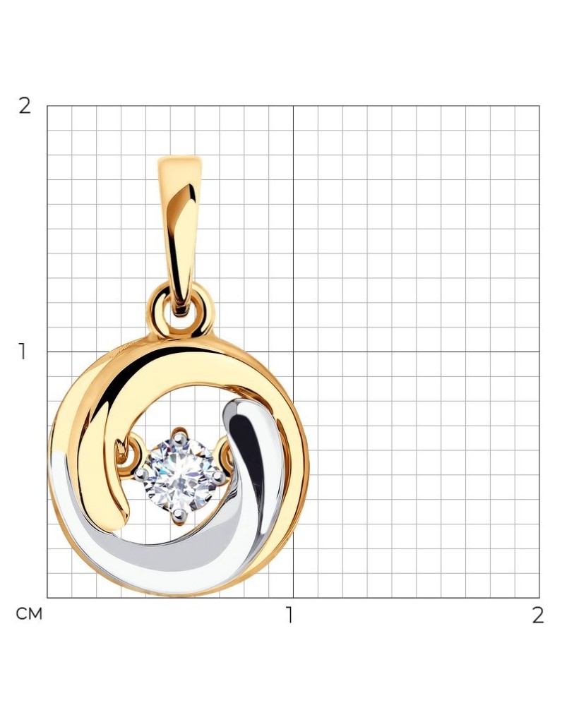 Auksinis pakabukas su cirkoniu - Auksiniai pakabukai - Goldinga