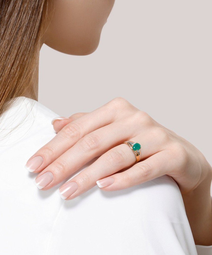 Kuldsõrmus agaadi ja tsirkooniga - Kuldsõrmused - Goldinga