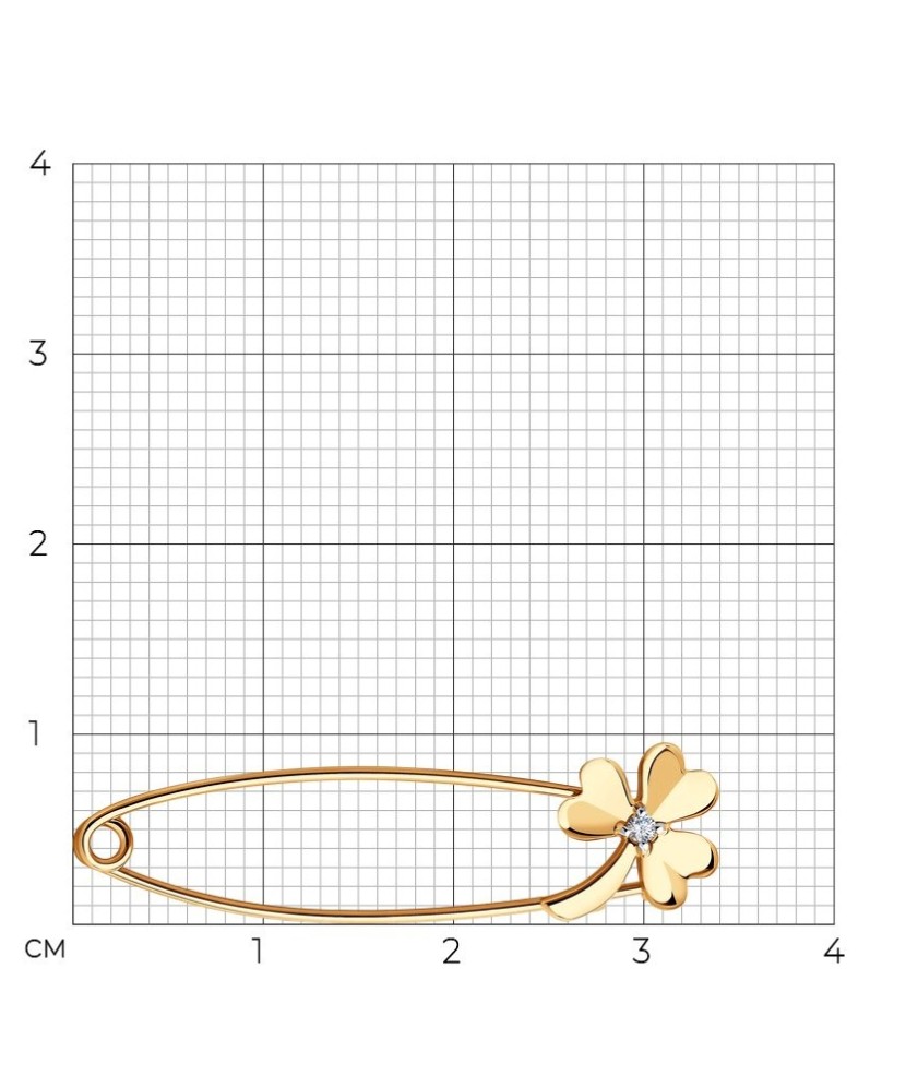 Auksinė sagė su cirkoniu - Sagės - Goldinga