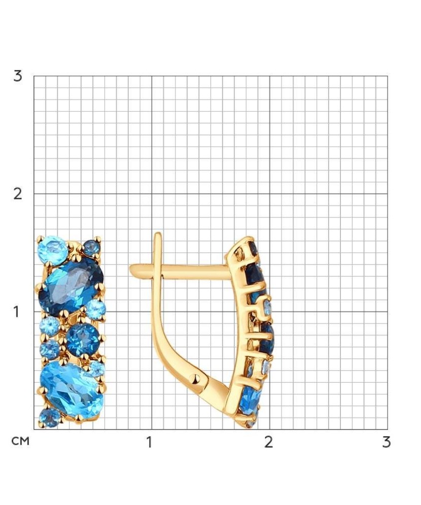 Auksiniai auskarai su London topazais - Auksiniai auskarai - Goldinga
