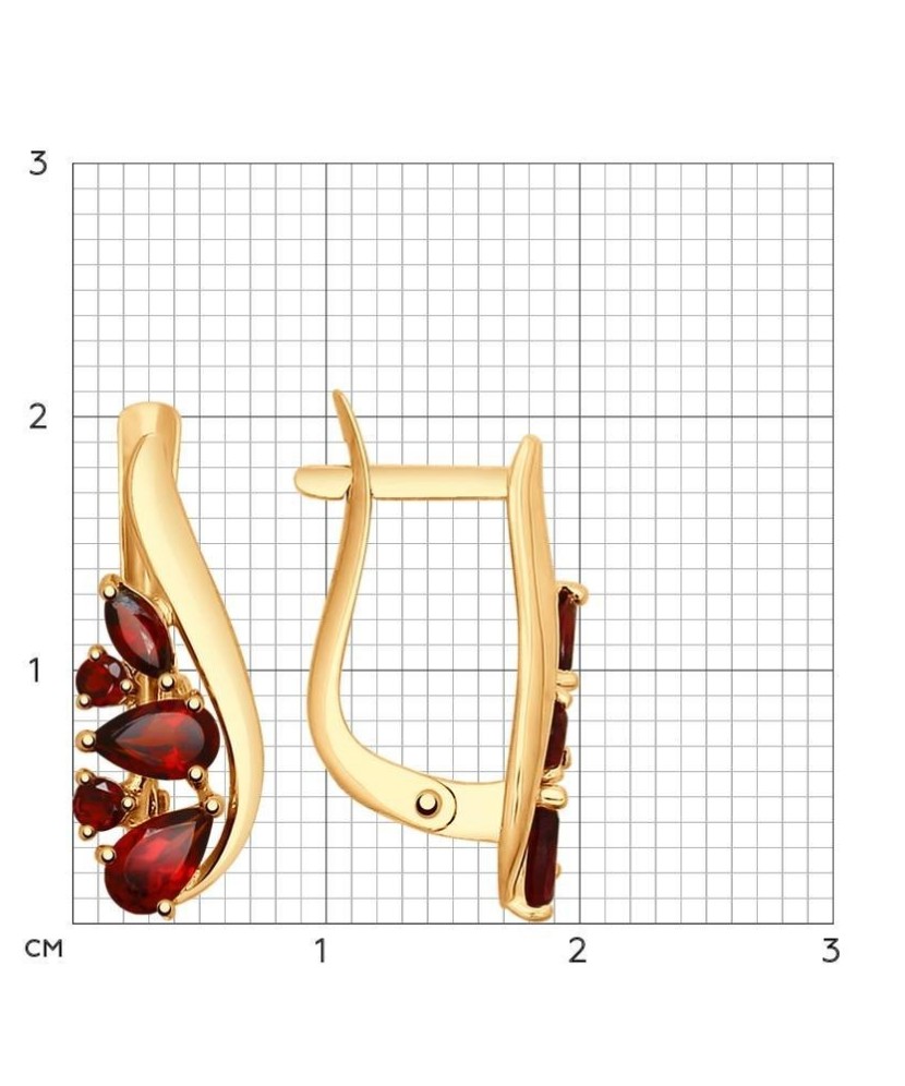 Kuldkõrvarõngad granaatidega - Kuldkõrvarõngad - Goldinga