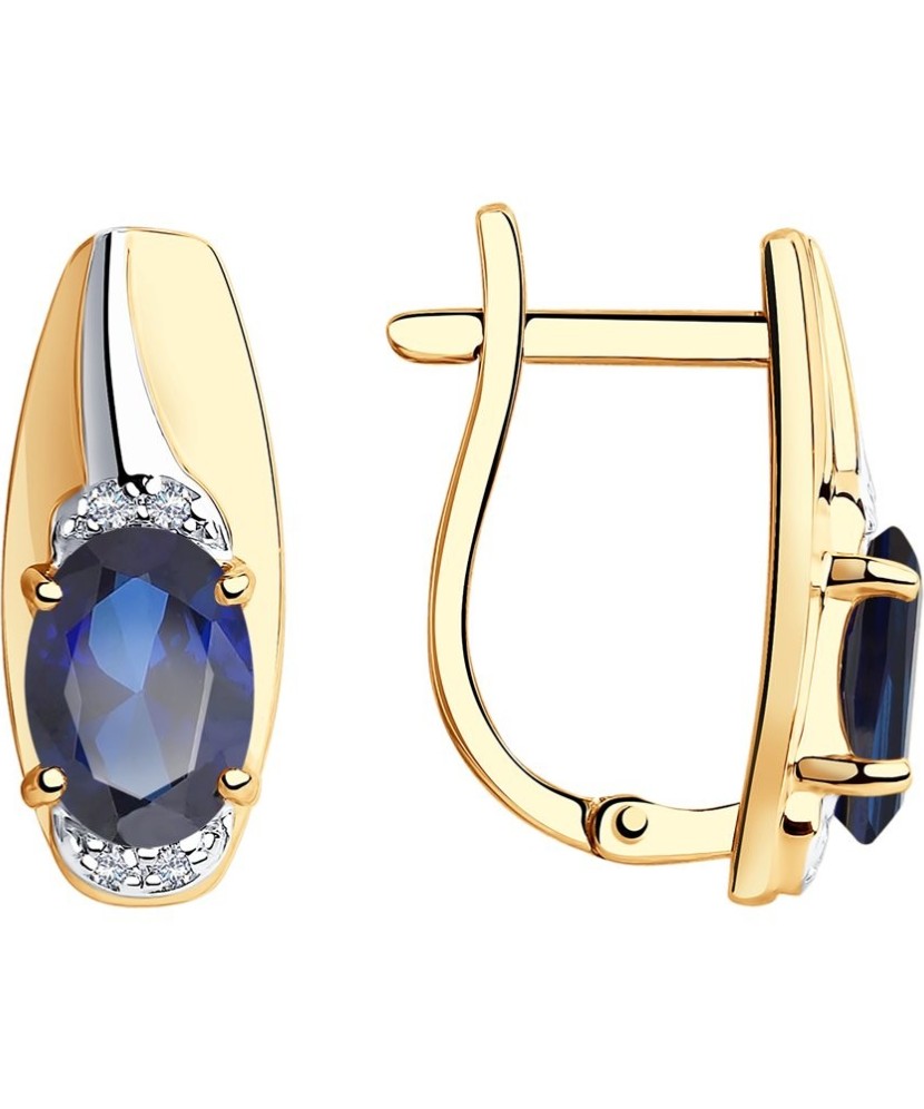 Kuldkõrvarõngad korundi ja tsirkoonidega - Kuldkõrvarõngad - Goldinga